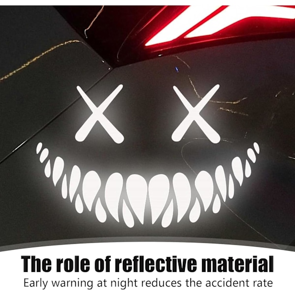 1 stk. Bilskilt til Bagruden, 15.74\" x 10.23\" Halloween Atmosfære Djævel Smiley Form Reflekterende Bilskilt, Holida