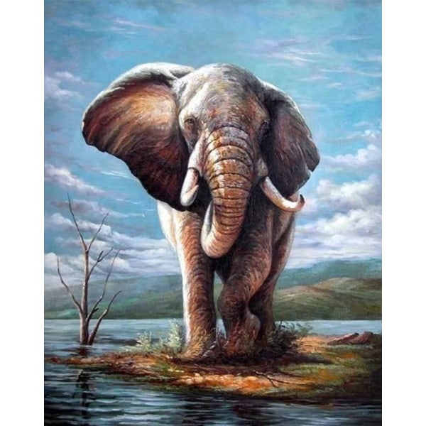 30 x 40 cm, Elefanter Diamantmaleri Diamantbroderimaling