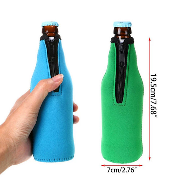 (6 farver) Øl Flaske Køler, Case Wonder Pakke med 6 330ml Neopren Isoleret Foldbar Øl