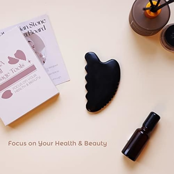Luonnollinen Bian-kivi Gua Sha Jade -kaavin hierontatyökalu, kehon Gua Sha -kivi kammalla, suuri GuaSha-setti perinteiseen akupunktioon