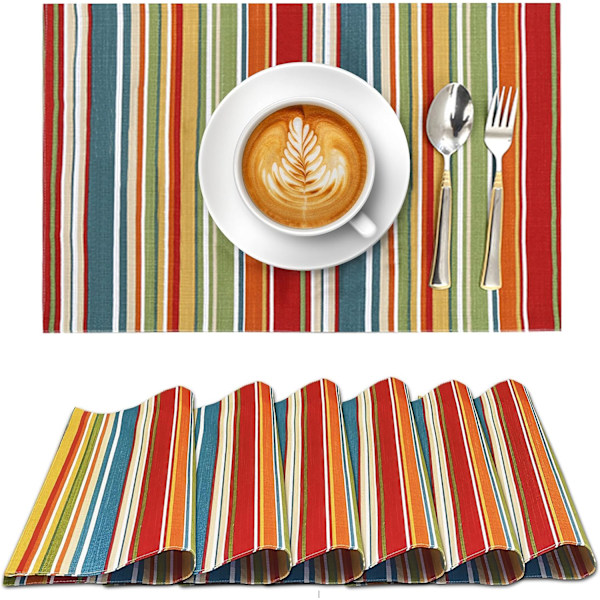 Placemats 100% Cotton 13x19 Inch, Dining Table Placemats Set of 6, Modern Place Mats for Dining Table Decor, Kitchen & T