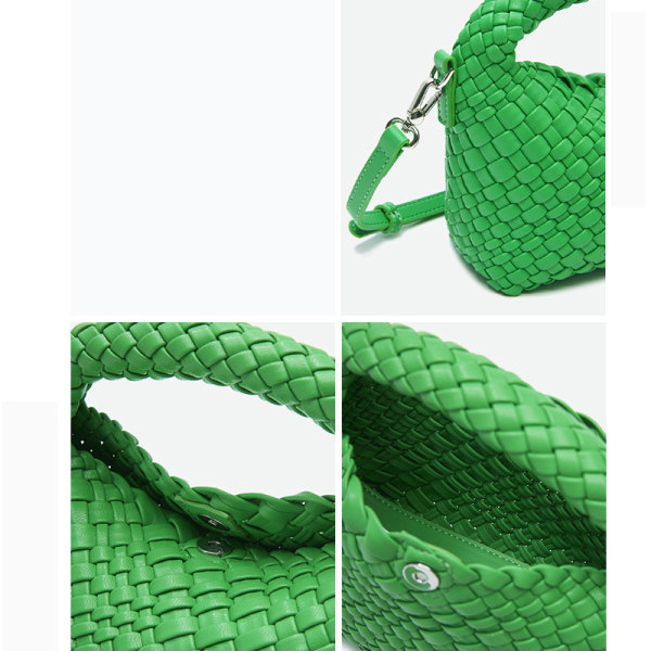 Naisten vihreä käsilaukku Mini käsin kudottu pieni laukku