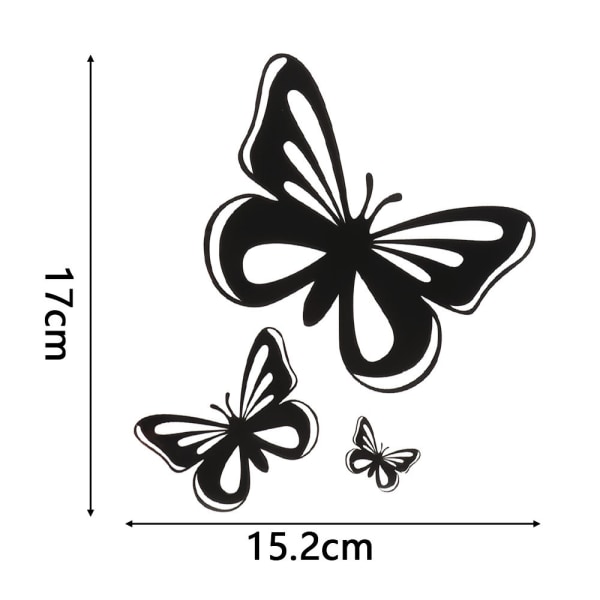 Set med 3 stolpblommadekaler Fashion Butterfly Car Stickers