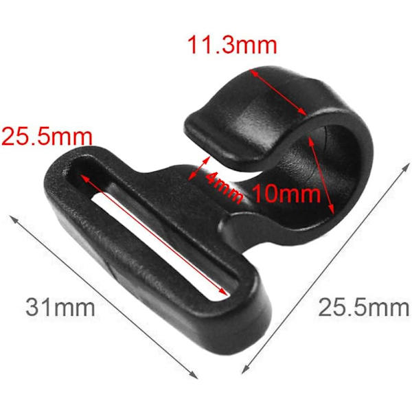 2,5 × 2,5 × 0,5 cm 10 kpl Muoviset Napsautuskoukut 1\" (25,5 mm) Reppuhihnan Soljet Tarvikkeet Ulkoiluun Leirintään 25 mm Vyö