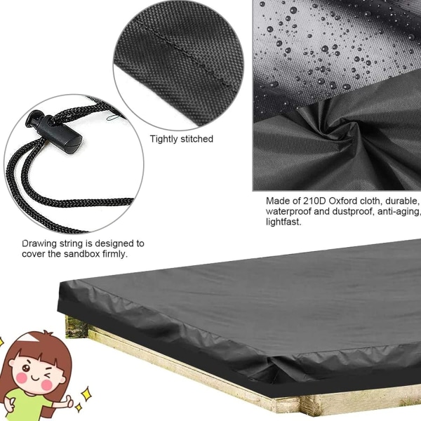 (M)Sunshine smile Sandpit Tarpaulin, Vattentät Sandpit, Sandpit Co