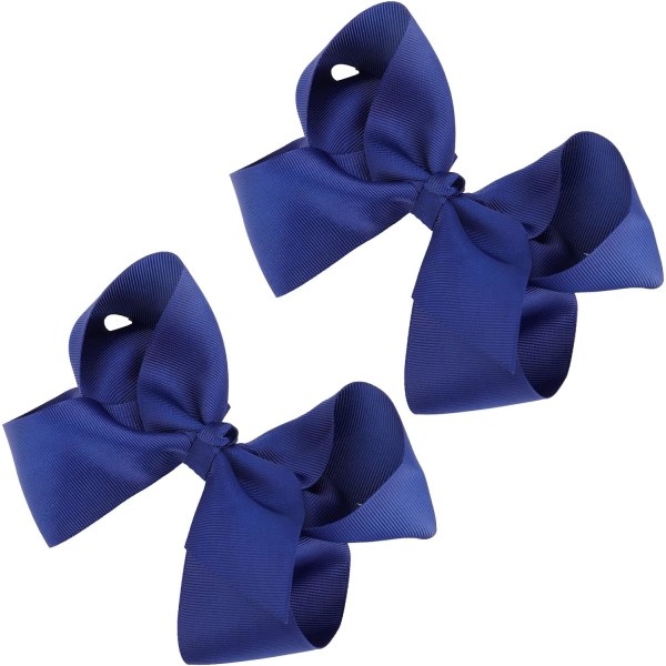（blå）Sett med 2 Vintage Stil Bånd Hårklemmer 7,6 cm for Pon