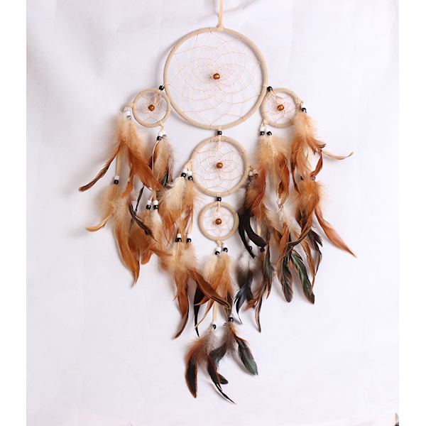 Drømmefanger (L = 70 cm), ægte fjer (Dreamcatcher)