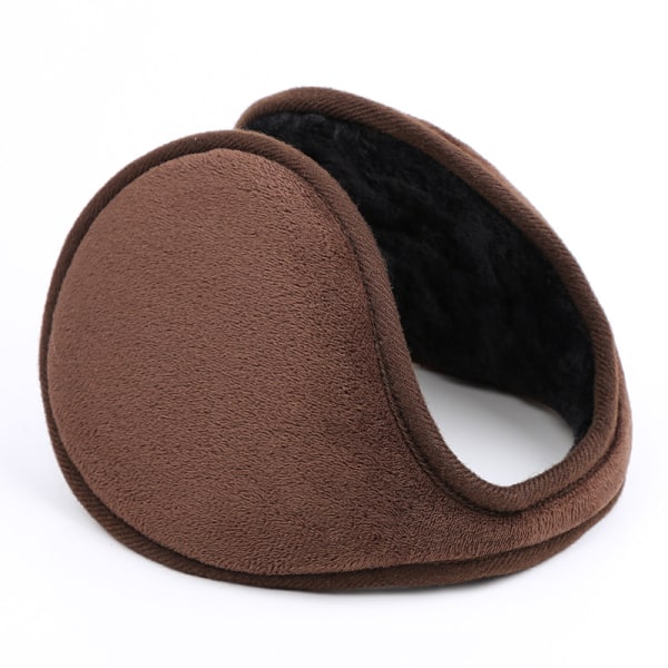 Hörselkåpor för män och kvinnor Klassisk fleece unisex varma vinterkåpor (brun)