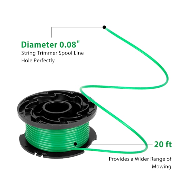 3-pack spolar kompatibla med BLACK&DECKER SF-080 gräsklippare