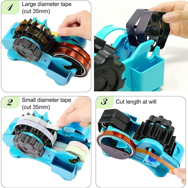 Multi-Cut Termisk Limdispenser for Varmeovner med 1\" og 3\" Kjerne, Blå