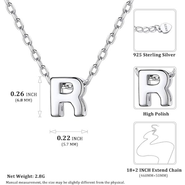 1 Initial R Halsband Choker för Kvinnor 925 Sterling Silver/