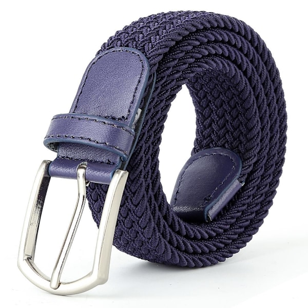 110x3.5cm Herre Elastisk Webbing Bælte Navy