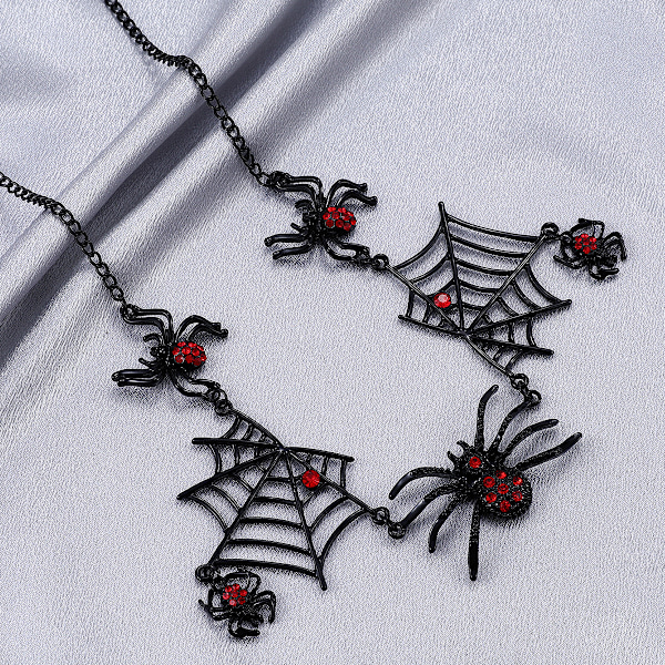Halloween-festdrakt Smykker Østerriksk Krystall Gotisk Tarantula Edderkoppnett Halskjede Cosplay Tilbehør for Kvinner