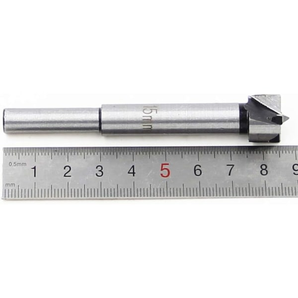 Boresett 15-35 mm 5 stk, borekrone i hardmetall, høyhastighets stål, flatt vingehull, borehengsel