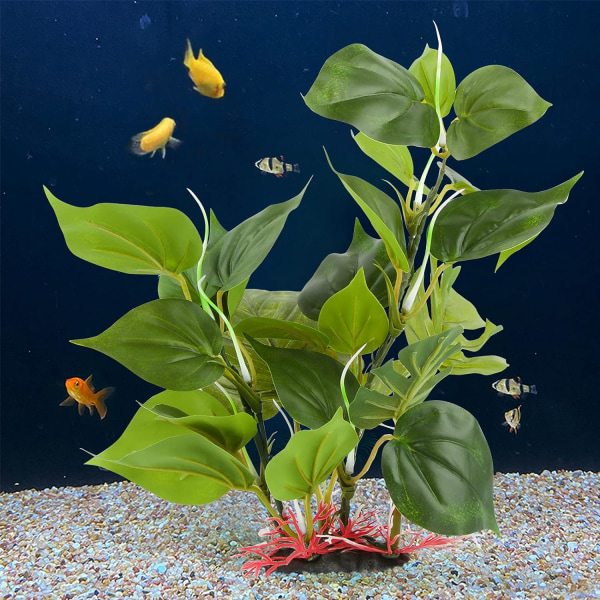 30cm Kunstig Akvarieplante Plast Realistisk Utseende Akvarie Ornament Grønne Blader