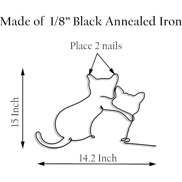 (Kram) Metall Katt Väggdekor Katt Väggkonst Metall Väggkonst Minimalistisk Rum & Vardagsrum Väggdekor