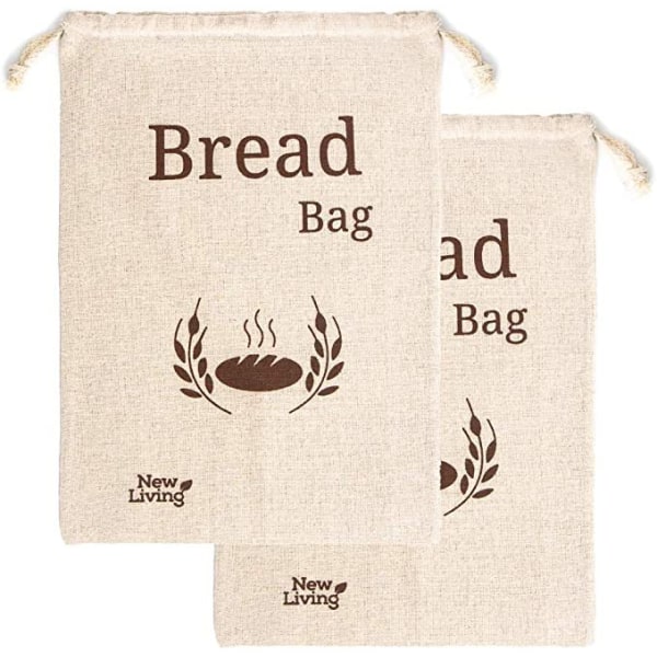 Genanvendelig brødpose, 100 % hør- og bomuldsblanding, brødopbevaringspose brødopbevaringspose, miljøvenlig p