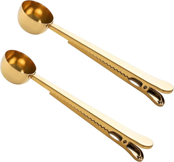 Kaffemått med påsklämma, 2-pack (Guld)