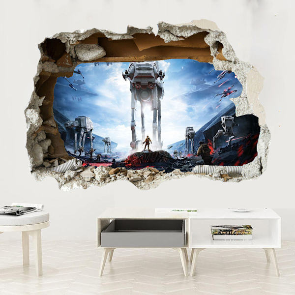 3D-tyyli murskattuna seinätarra lapset lasten makuuhuone vinyyli (Large