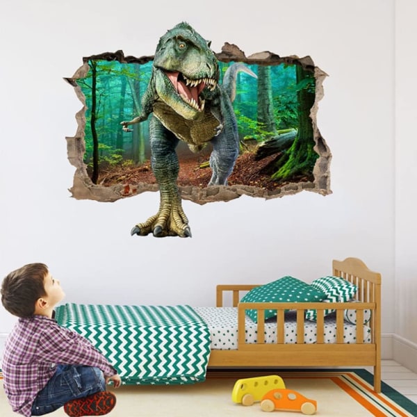 Sticker Mural Dinosaure 3D,Stickers Muraux 3D Dinosaure,Sticker