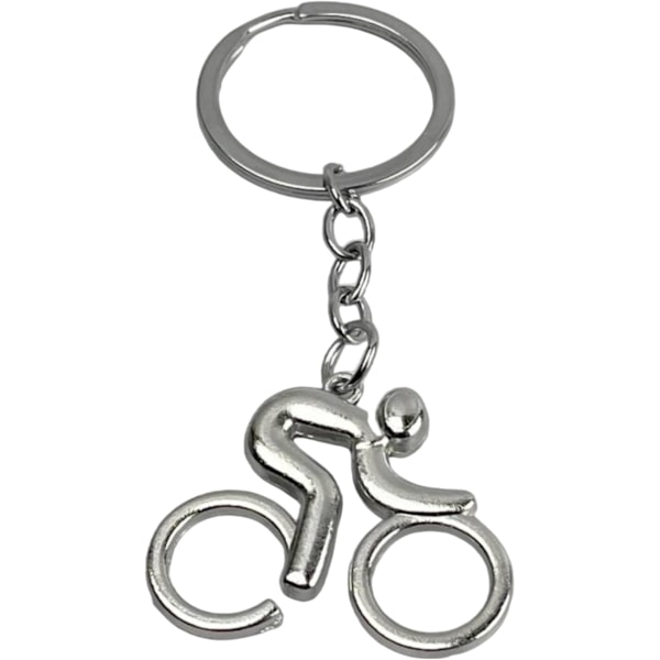 Bike Keychain - Cyclist Keyring in Bicycle Pedaling Sport - Bike Shaped Accessory for Cycling Lovers, Olympics, etc. - U