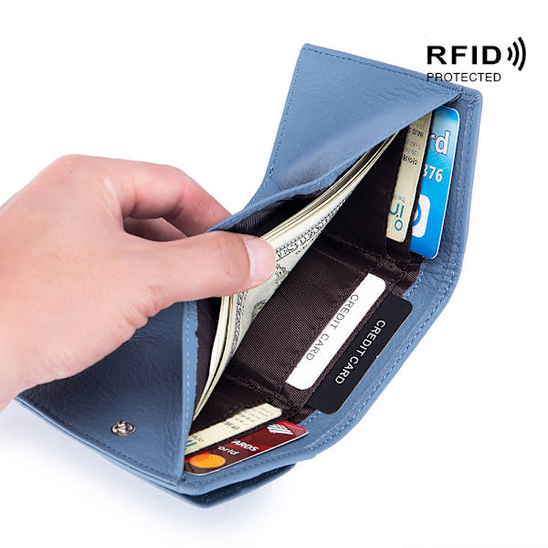 Slim Mini Plånbok RFID-blockerande Läderplånböcker för Män Kvinnor