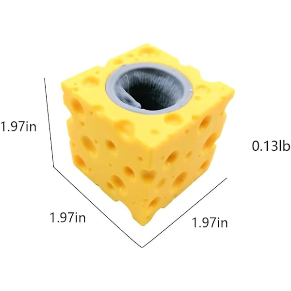 3 stk. (Tilfeldig stil) Dyre Squishies Leker med Ostekopp Squishies Søte Mus Klemmeleker for Barn Ostekopp med Ekorn Fidget Leker for Voksne Angst