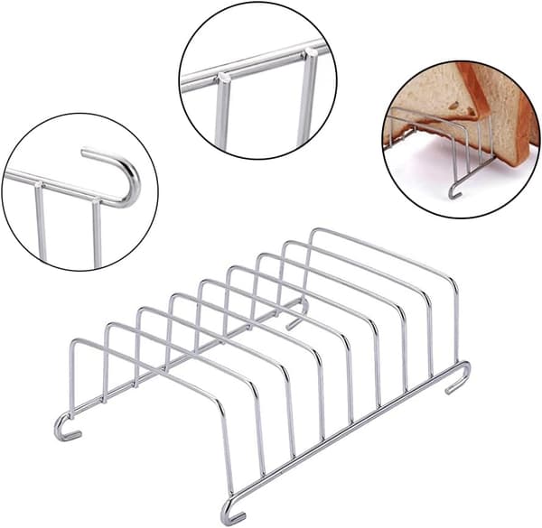 Rostbrödshållare i rostfritt stål, 2-pack, Silver