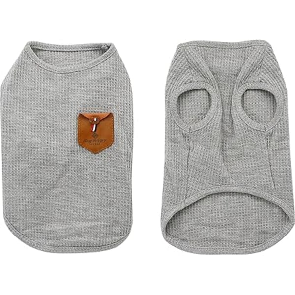 2-pack 30×42×29cm Minimalistisk Hundtröja, Kattkläder, Blå och Grå, Bomull för Minihund, Liten Hund och Katt (2-pack (L