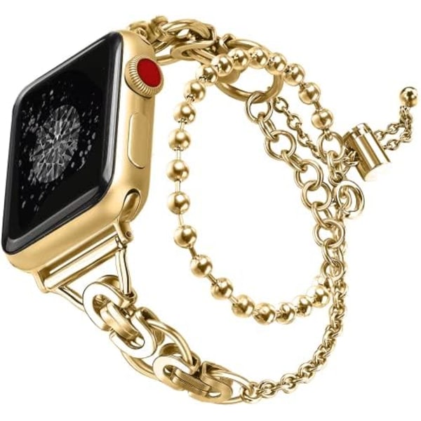 20mm Metallarmband Kompatibelt med Apple Watch Kvinnor Män Justerbart Armband Rostfritt Stål Ersättningsarmband