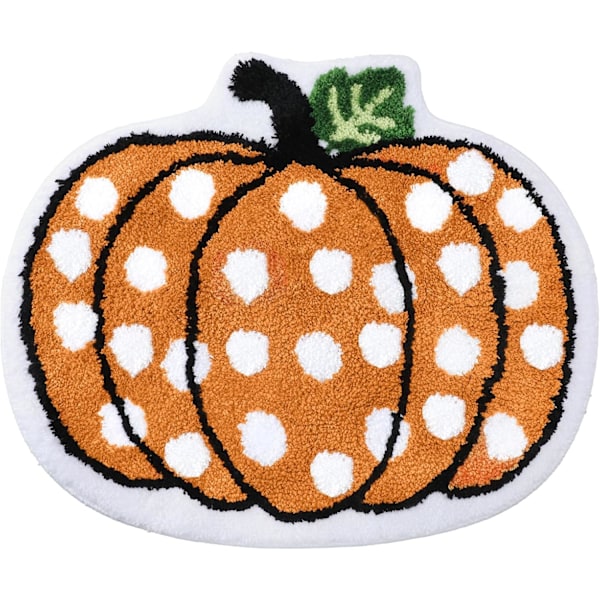 Thanksgiving Græskar Badeværelsesmåtter 26,8 x 22,6 Tommer Efterårs Græskarformet Bademåtte Halloween Køkkenmåtte Orange Gulvmåtte