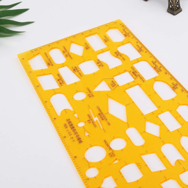 Hartsivirtauskaavio Symbolin Piirustusmallin Viivotin Stencil Mittausväline Opiskelijan Die Cuts Sanat Korttien Tekoon, kuten kuvattu