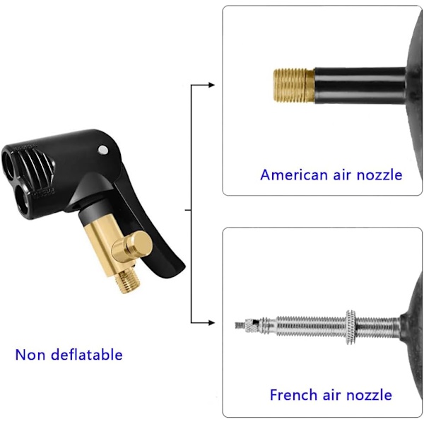 st, Deflaterbar Bil Däckventil Adapter, Inflator Munstycke, Spak Bilventil Adapter, Däckventil Adapter, Luftpump Ventil Adapter