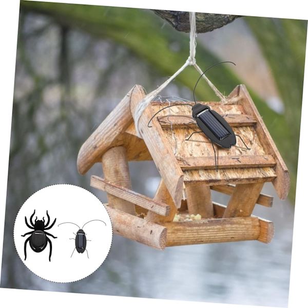 2 stk. Solcelledrevne leketøy Mini-figurer Plast Cricket-figurer Hjerneleketøy Mini edderkoppmodell Pra