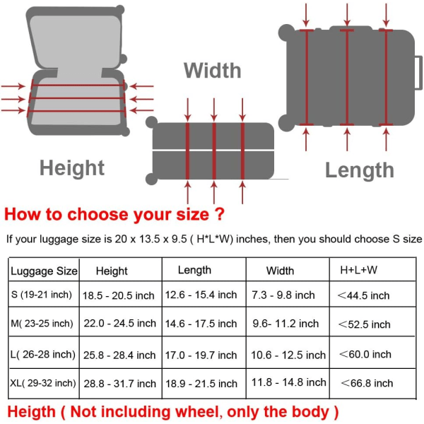 Rejsebagagebeskyttelse, kuffertbeskyttelsestaske passer til L(26-28 tommer