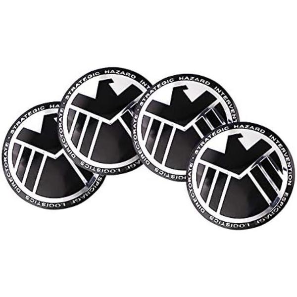 4 st Hjulnavkapslar Mittlock 56mm (2,2 tum) Emblem Badge Dekaler Cirkelbåge Form 3D Stereo Rostfri Dammtät