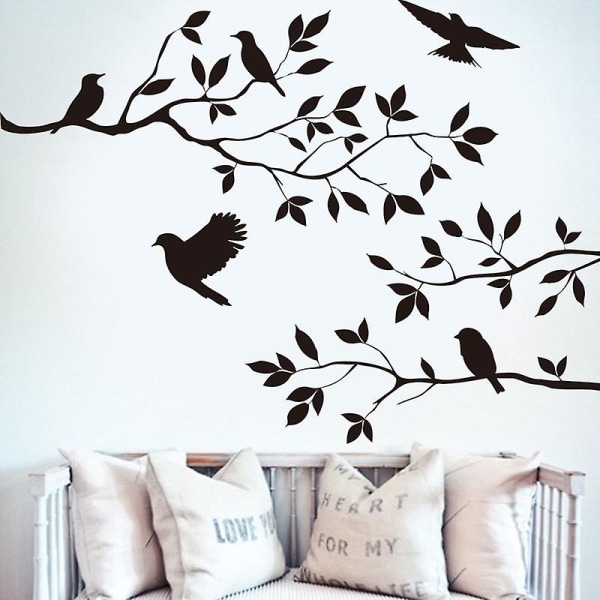 Arbre Oiseau Amovible väggdekal Vinyl konstdekal väggmålning hem