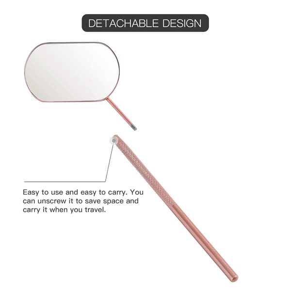 Vippespeil, 5,6 cm rustfritt stål sminke-vippespeil, tilbehør til vippeextensions, Lash Tech Must Haves (Rose Gold)