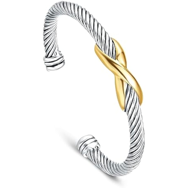 5,4 cm x 5,3 x 3,2 cm Armbånd Designer Mærke Inspireret Kvinder Smykker Tynd Twisted Cable Wire Bangle Gem Sten Julegave G