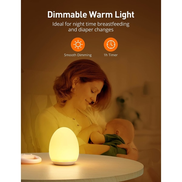 Veilleuses pour enfants, 8 lumières de chambre de bébé en silic