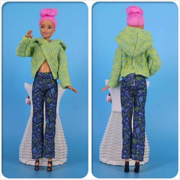 12 sarjaa Barbie-nukkevaatteita, jotka sopivat 30cm Barbie-nukkeille, muodikkaita vaatteita, villapaitoja, takkeja