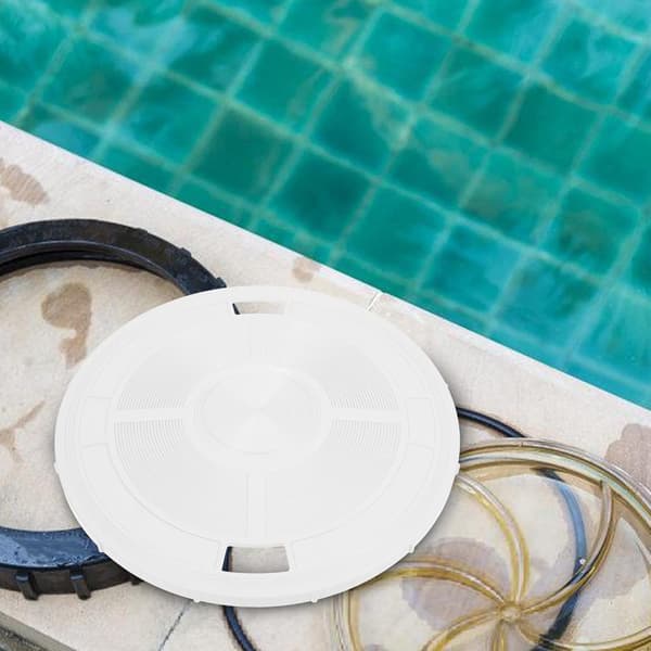 Poolskimmerdæksel, beskyttelse mod snavs og sikkerhedsdæksel til poolskimmer, nedgravet ABS, hvid