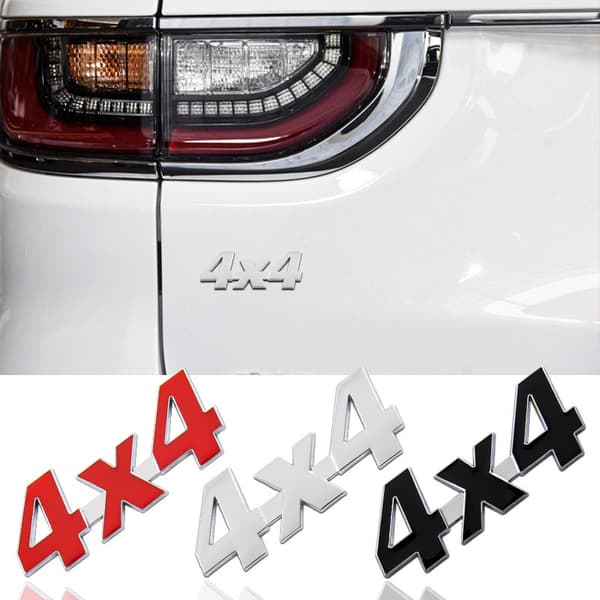 Hopea Metalli Kromi 3D Tarra 4X4 Tilavuus Embleemi Merkki