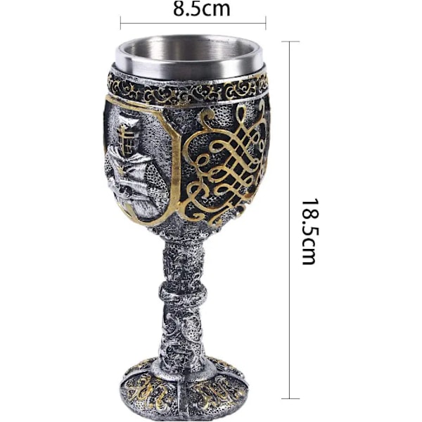 Medeltida Viking Knight Royal Chalice King Vinglas Gotisk Metall Vinglas för Tematisk Fest Dekora