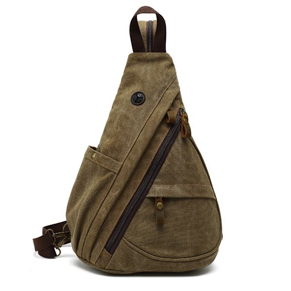 3 i 1 Unisex Khaki Brystveske Menn Ryggsekk Kvinner Sling Bag C