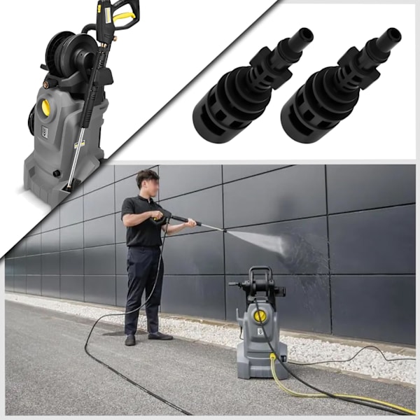 124 X 245 Mm Sort 2 Stk Højtryksrenser Konverteringsadapter Koblingsstykke Kompatibel med Karcher Kompatibel med Lavor Parkside