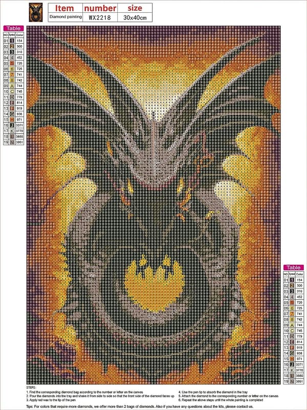 5D Diamantmaleri 30x40cm Drage R