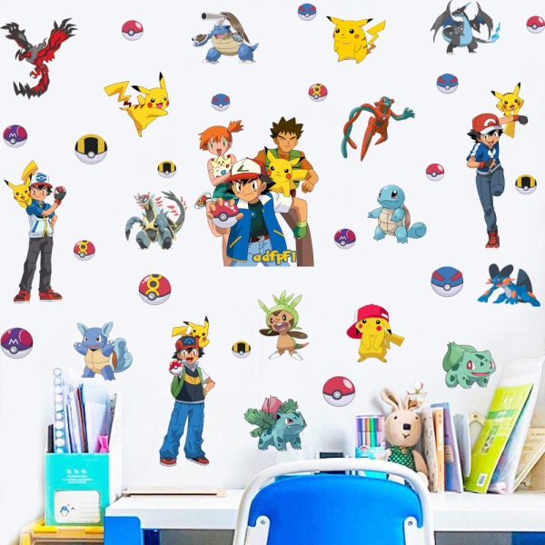 Sininen Unelma Pikachu 3D Tyrannosaurus Taistelu Lasten Huoneen Tarra