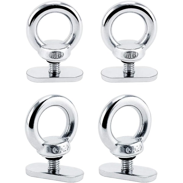 4-pack 316 SS Spårmonterad Fästögla, Håller Bungee-snöre eller Rep upp till 0,6\"