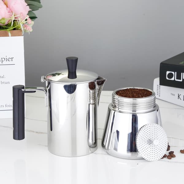 Kaffereducer i rustfrit stål, udskiftning til espressomaskine, 6-kops størrelse